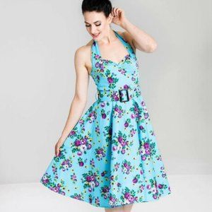 Hell Bunny May Day blue flower dress